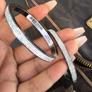 Henri Bendel Silver Crystal Bangle